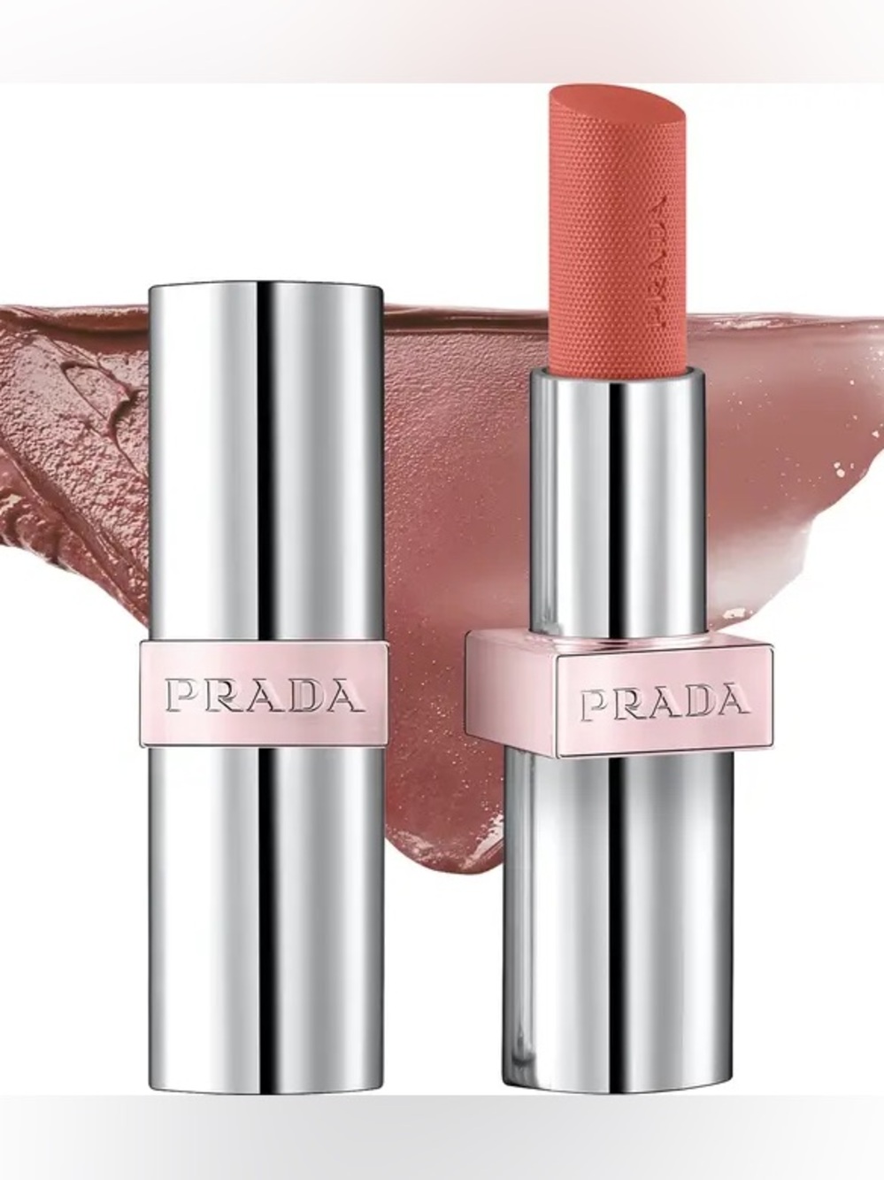 Prada Light Glowing Lip Color Refillable U019 Brown Lipstick Hydrating